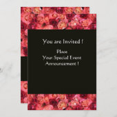 バラフィールドモノグラム、ピンク、赤黒 招待状 (正面/裏面)