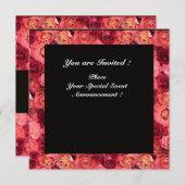 バラフィールドモノグラム、ピンク、赤黒 招待状 (正面/裏面)