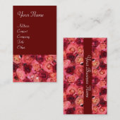 バラフィールド、明るい赤鮮やか色ピンク 名刺 (正面/裏面)