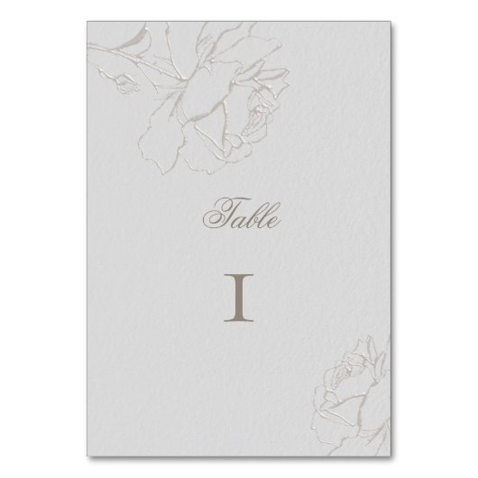 バラフェイクエンボスアイボリーエレガフォーマルントウェディング テーブルナンバー (正面)