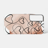 バラフェイクゴールドフォイルとブラックハート SAMSUNG GALAXYケース (裏面横)