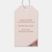 バラフェイクゴールドフォイルサンキュー&カスタム文字 ギフトタグ (裏面)
