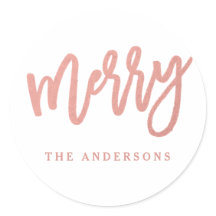 バラフェイクゴールドフォイルスクリプメリートホリデーステッカー