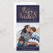 バラフェイクゴールドフォイルホリデーフォトカード シーズンカード (正面/裏面)