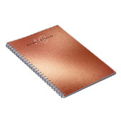 バラフェイクゴールドフォイルミニマリスト2モノグラム名 ノートブック (右側)