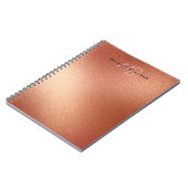 バラフェイクゴールドフォイルミニマリスト2モノグラム名 ノートブック (左側)