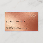 バラフェイクゴールドフォイルミニマリスト2モノグラム 名刺 (裏面)