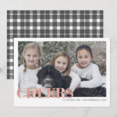 バラフェイクゴールドフォイル応援新年のフォトカード シーズンカード (正面/裏面)