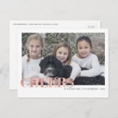 バラフェイクゴールドフォイル応援新年の写真 シーズンポストカード (正面/裏面)