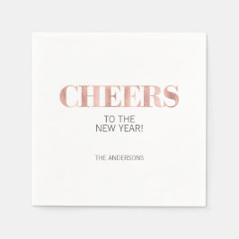 バラフェイクゴールドフォイル応援新年の紙ナプキン スタンダードカクテルナプキン