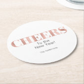 バラフェイクゴールドフォイル応援新年 ラウンドペーパーコースター (アングル)