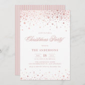 バラフェイクゴールドフォイル紙吹雪クリスマスパーティー 招待状 (正面/裏面)
