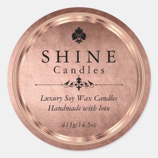 バラフェイクゴールドフォイル ラウンドシール (正面)