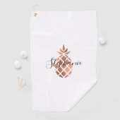 バラフェイクゴールドフォイルPineappleあなたの名前を追加 ゴルフタオル (インサイチュ)