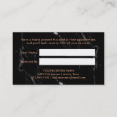 バラフェイク金ゴールドが黒大理石の参照にジオメトリック 紹介カード (裏面)