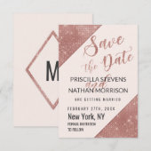 バラフェイク金ゴールドきらめくグリッターのセク救ン日 セーブザデート (正面/裏面)