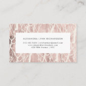 バラフェイク金ゴールドとホワイトトレンディーの木のパターン 名刺 (裏面)