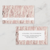 バラフェイク金ゴールドとホワイトトレンディーの木のパターン 名刺 (正面/裏面)