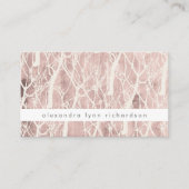 バラフェイク金ゴールドとホワイトトレンディーの木のパターン 名刺 (正面)