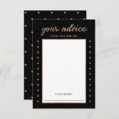 バラフェイク金ゴールドオンブラックアドバイスfor the Bride アドバイスカード (正面/裏面)