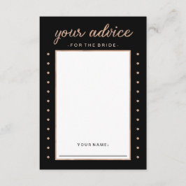 バラフェイク金ゴールドオンブラックアドバイスfor the Bride アドバイスカード