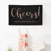 バラフェイク金ゴールドオンブラック応援新年 横断幕 (インサイチュ)