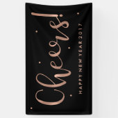 バラフェイク金ゴールドオンブラック応援新年 横断幕 (縦)