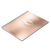 バラフェイク金ゴールドカスタムロゴウェブサイトビジネス ノートブック (左側)