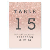 バラフェイク金ゴールドグラデーショングリッター結婚ピンクテーブル テーブルナンバー (裏面)