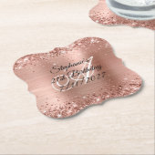 バラフェイク金ゴールドグリッターとフォイル21歳の誕生日 ペーパーコースター (アングル)