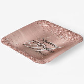 バラフェイク金ゴールドグリッターとフォイル21歳の誕生日 ペーパープレート (傾斜あり)