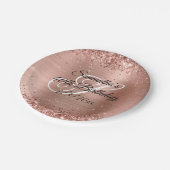 バラフェイク金ゴールドグリッターとフォイル40th誕生日 ペーパープレート (アングル)