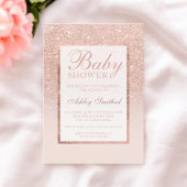 バラフェイク金ゴールドグリッターシックエレガントベビーシャワー 招待状