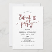 バラフェイク金ゴールドグリッタースイート16招待 招待状 (正面)