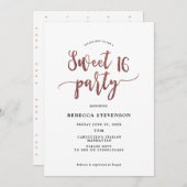 バラフェイク金ゴールドグリッタースイート16招待 招待状 (正面/裏面)