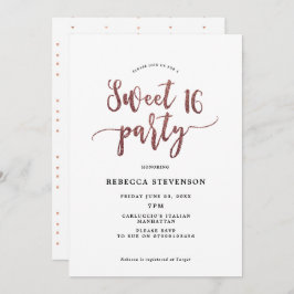 バラフェイク金ゴールドグリッタースイート16招待 招待状