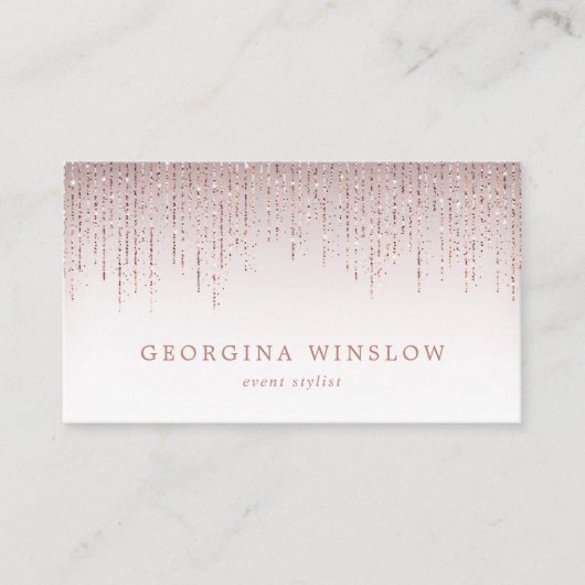 バラフェイク金ゴールドグリッターストリングカーテンラグジュアリー 名刺 (正面)