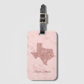 バラフェイク金ゴールドグリッターテキサス州大理石 ラゲッジタグ (正面縦)