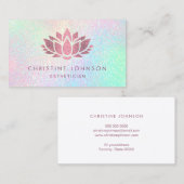 バラフェイク金ゴールドグリッターハス花 名刺 (正面/裏面)