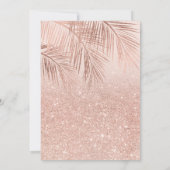 バラフェイク金ゴールドグリッターパームツリー赤面スウィート16 招待状 (裏面)