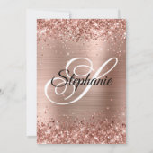 バラフェイク金ゴールドグリッターフォイルモノグラム21歳の誕生日 招待状 (裏面)