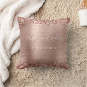 バラフェイク金ゴールドグリッターブラシ付き金属箔フォト クッション (ブランケット)