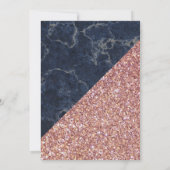 バラフェイク金ゴールドグリッターブルーマーブルアキカ 招待状 (裏面)