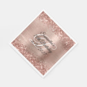 バラフェイク金ゴールドグリッター及びフォイル70誕生日 スタンダードランチョンナプキン (角)