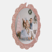 バラフェイク金ゴールドグリッター家族の写真クリスマス オーナメントカード (右)