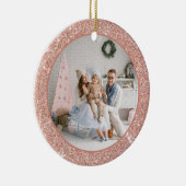 バラフェイク金ゴールドグリッター家族の写真クリスマス セラミックオーナメント (右)