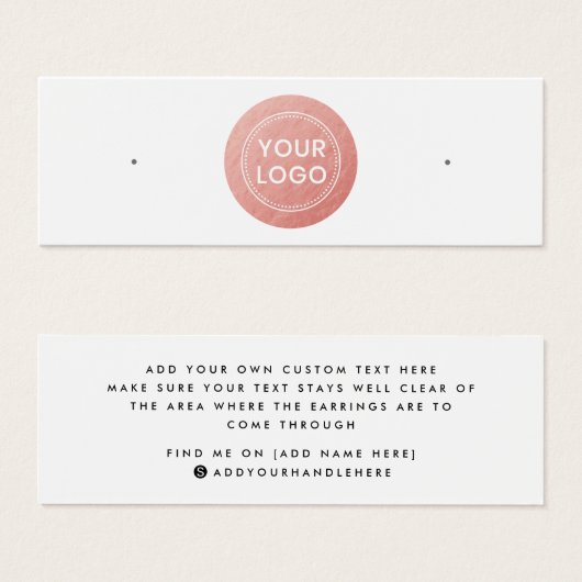 バラフェイク金ゴールドサークルスタッドイヤリング表示カード (正面&裏面)