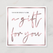 バラフェイク金ゴールドシエレガントックサロンギフト券 スクエア名刺 (正面)