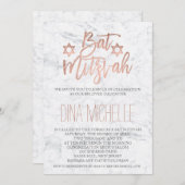 バラフェイク金ゴールドタイポグラフィシックバルミツワー 招待状 (正面/裏面)