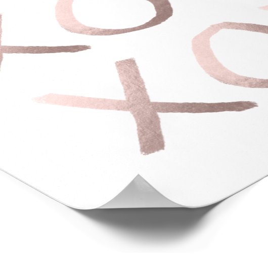 バラフェイク金ゴールドタイポグラフィハグ及びキスxoxo ポスター (角)